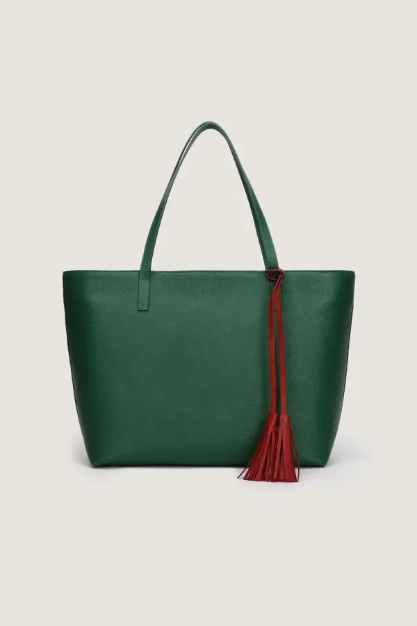 Dering Leather Tote Bag – Green – view 1