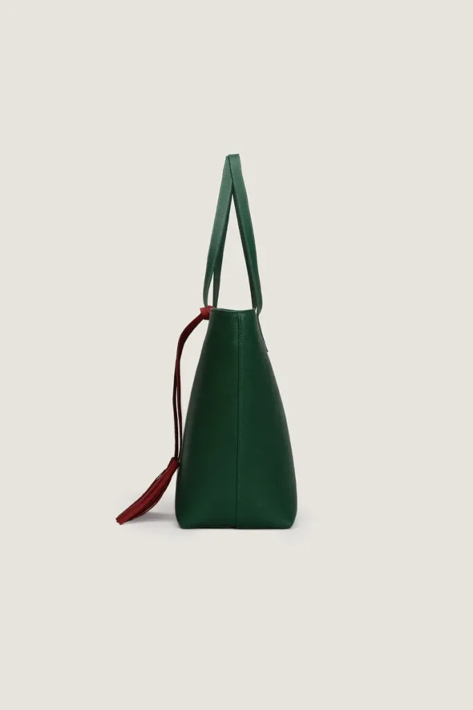 Dering Leather Tote Bag – Green – view 2