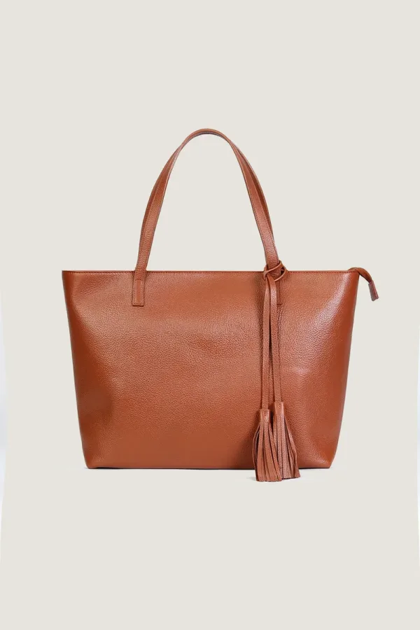 Dering Leather Tote Bag – Tan – view 1