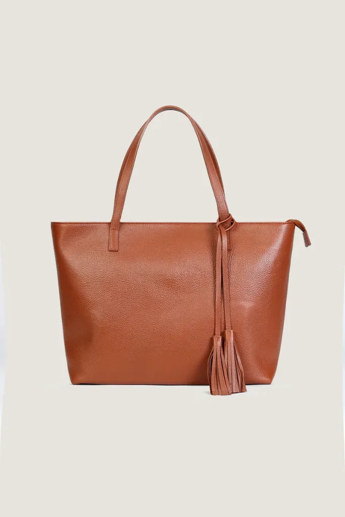 Dering Leather Tote Bag – Tan – view 1