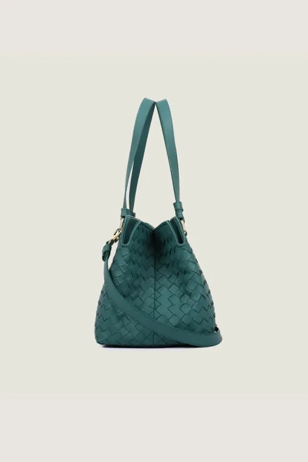 Foley Woven Leather Shoulder Bag – Bright Green – view 3