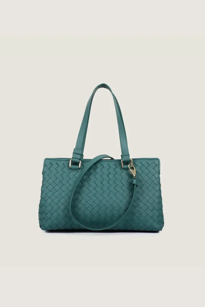 Foley Woven Leather Shoulder Bag – Bright Green – view 4