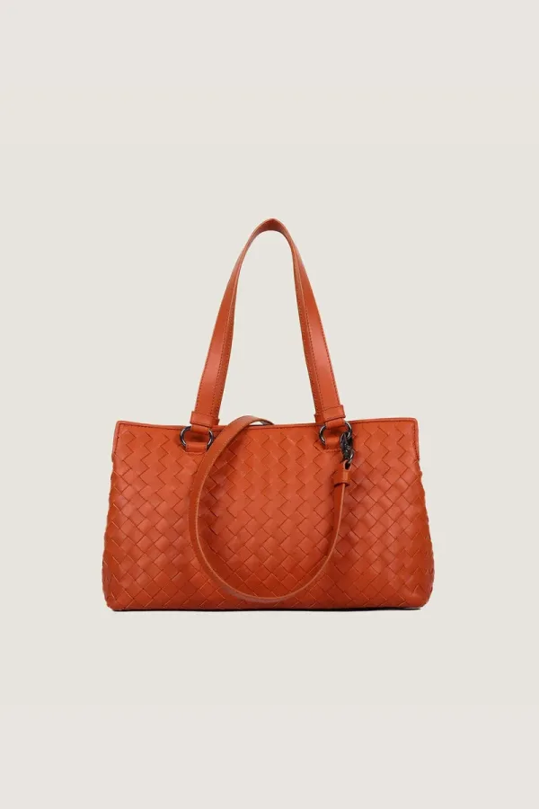 Foley Woven Leather Shoulder Bag – Orange – view 4