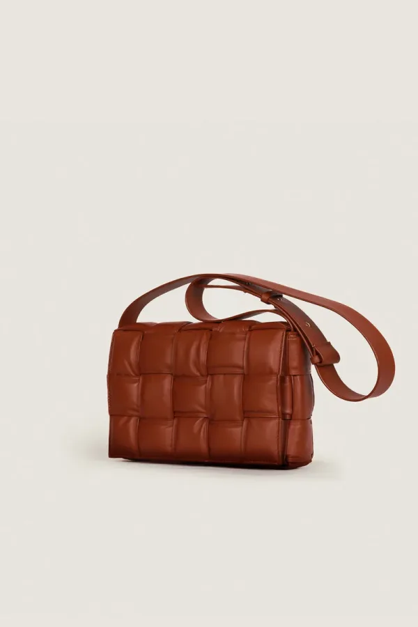 Goodge Padded Leather Shoulder Bag – Brown – view 1