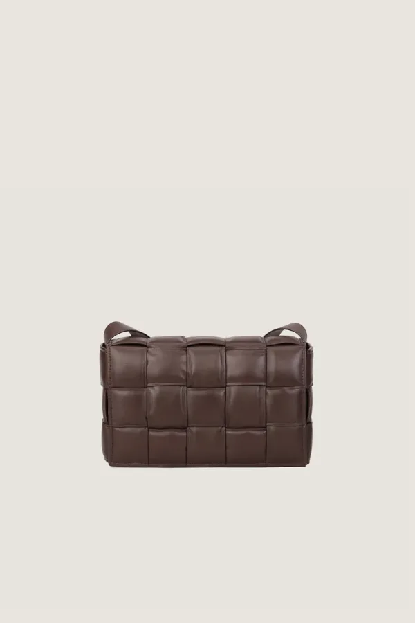 Goodge Padded Leather Shoulder Bag – Chocolate Brown – view 1