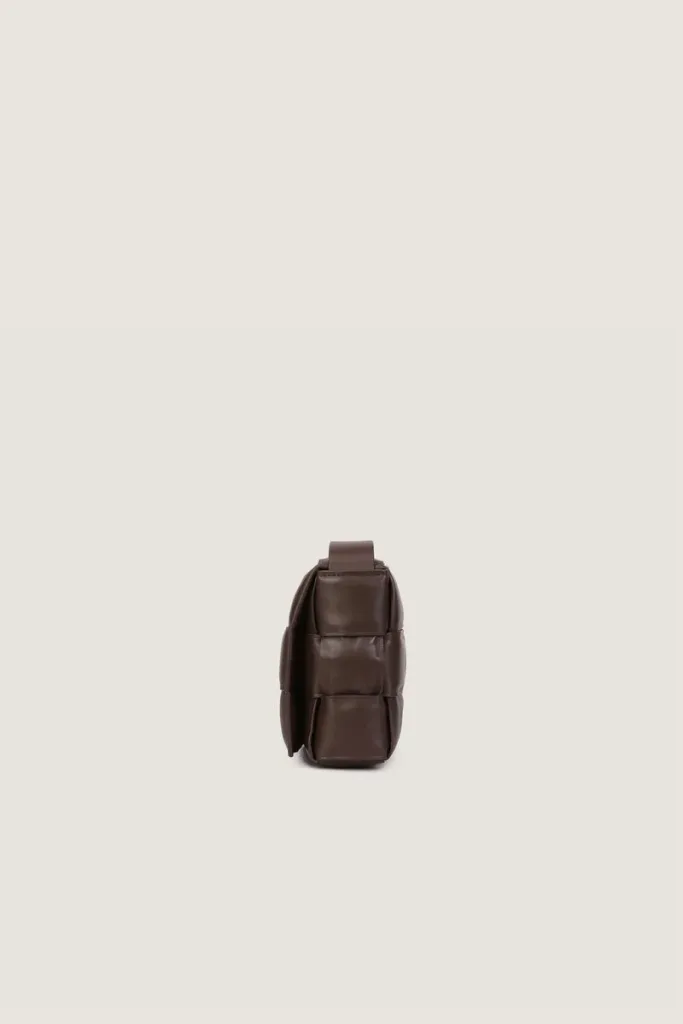 Goodge Padded Leather Shoulder Bag – Chocolate Brown – view 3