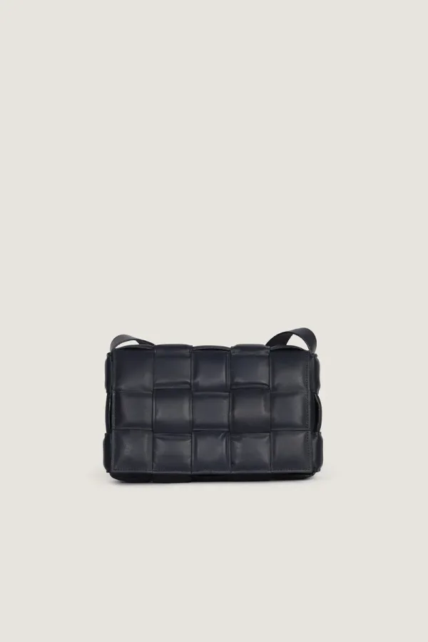 Goodge Padded Leather Shoulder Bag – Navy – view 1