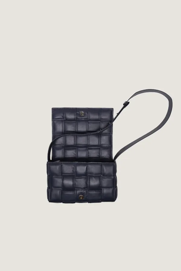 Goodge Padded Leather Shoulder Bag – Navy – view 2