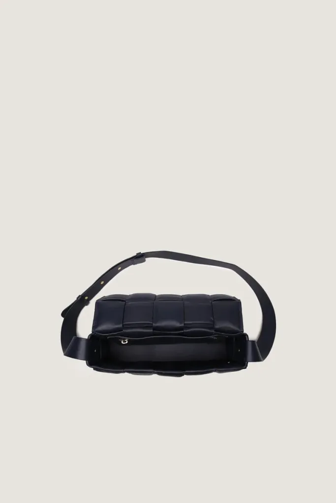Goodge Padded Leather Shoulder Bag – Navy – view 3
