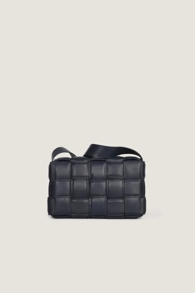 Goodge Padded Leather Shoulder Bag – Navy – view 4