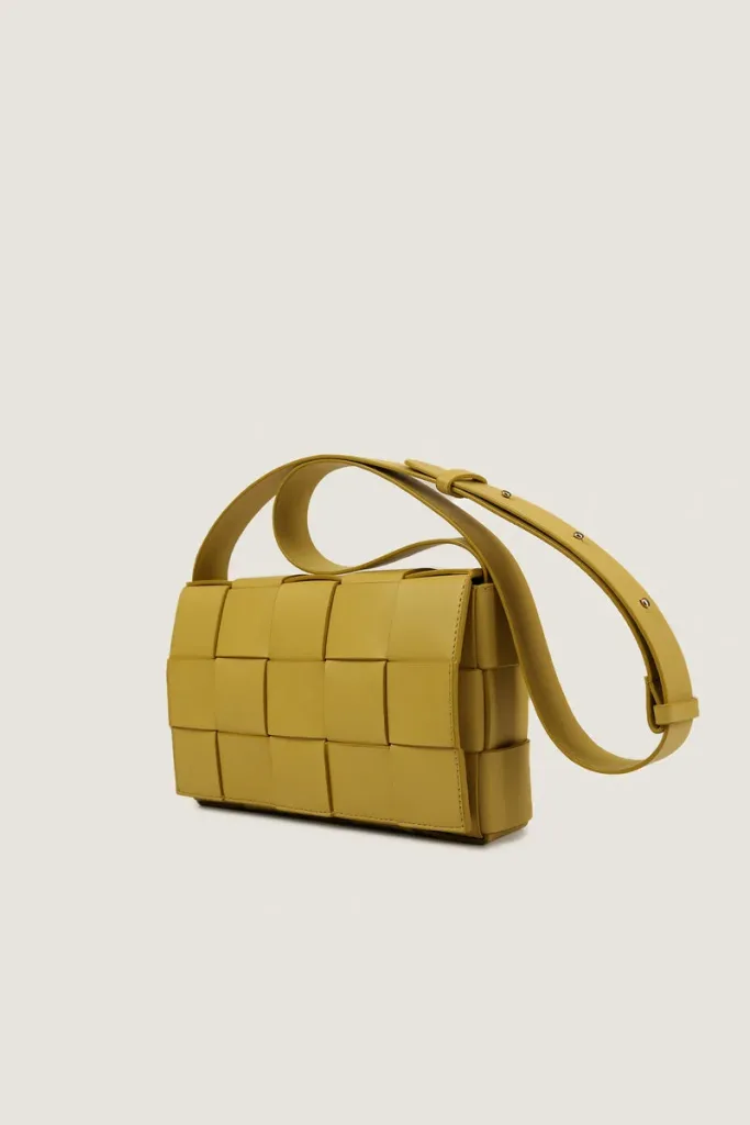 Goodge Padded Leather Shoulder Bag – Yellow – view 1