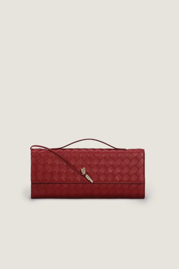 Leinster Leather Clutch – Burgundy 2 – view 1