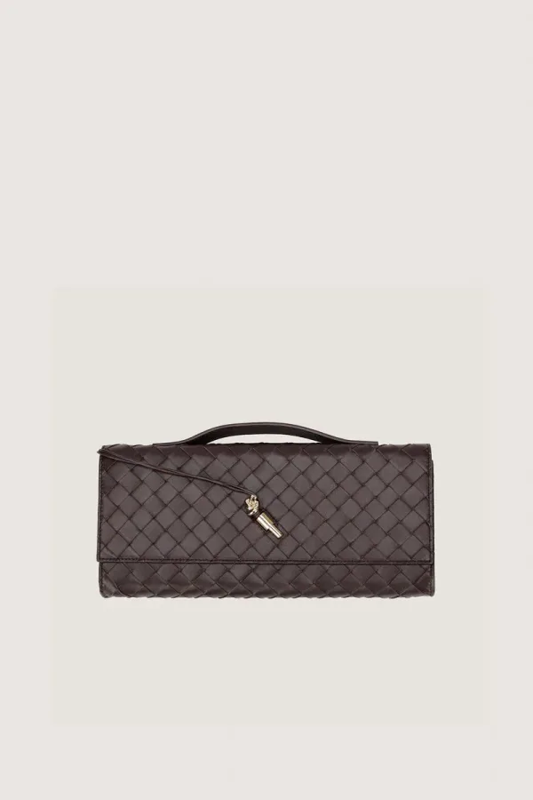 Leinster Leather Clutch – Chocolate Brown – view 1