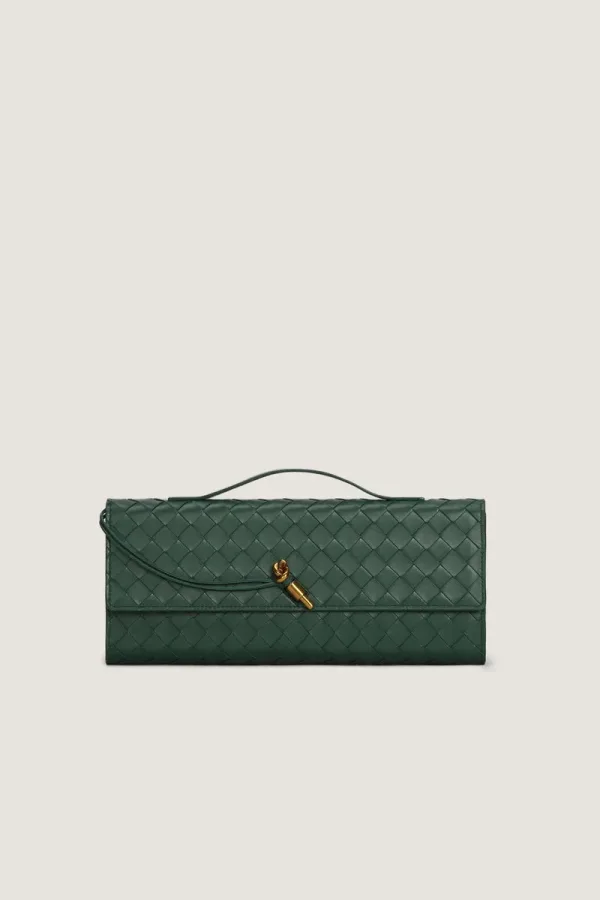 Leinster Leather Clutch – Emerald Green – view 1