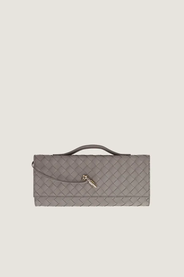 Leinster Leather Clutch – Grey – view 1