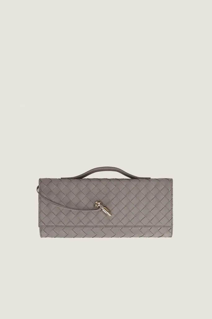 Leinster Leather Clutch – Grey – view 1