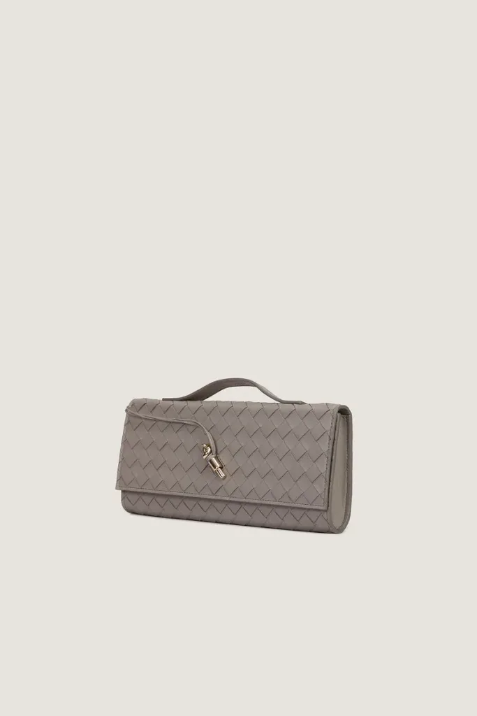 Leinster Leather Clutch – Grey – view 2