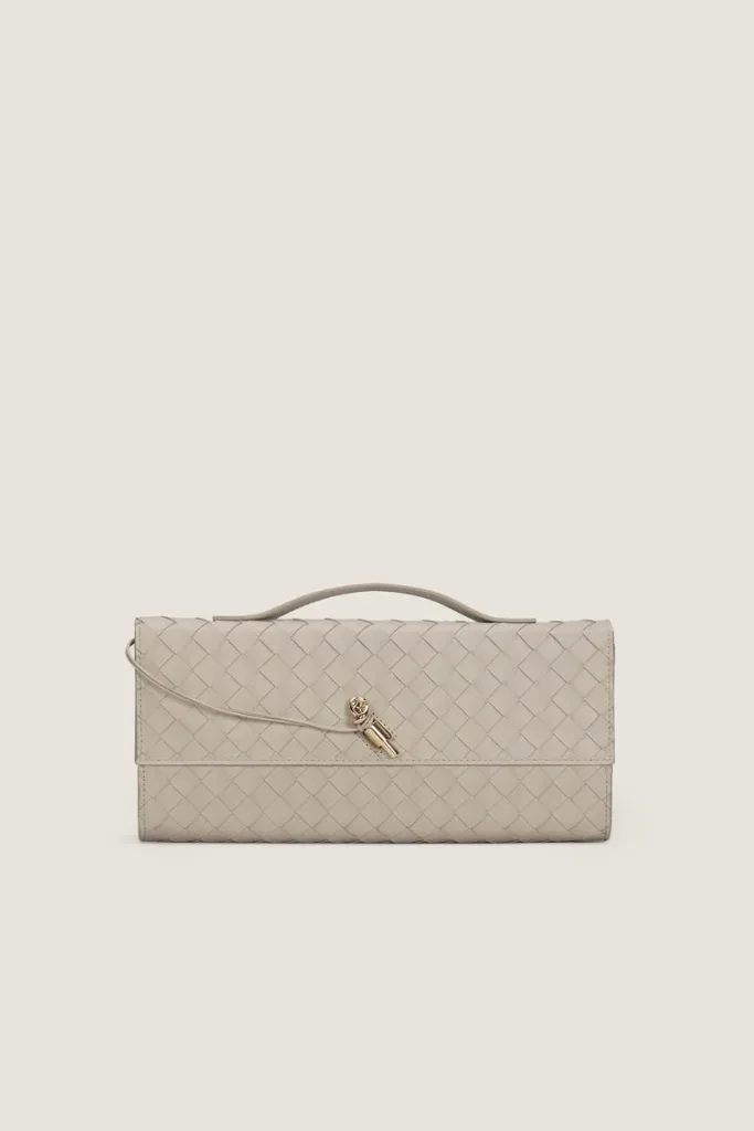 Leinster  Leather Clutch – Light Grey – view 1