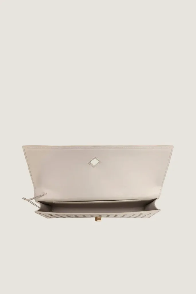Leinster  Leather Clutch – Light Grey – view 2