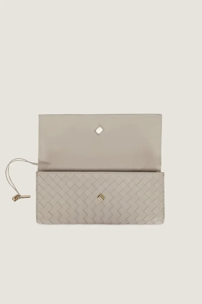 Leinster  Leather Clutch – Light Grey – view 3