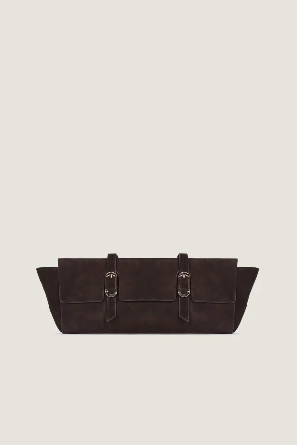 Mortimer Suede Leather Shoulder Bag – Chocolate Brown – view 1
