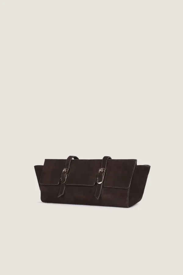 Mortimer Suede Leather Shoulder Bag – Chocolate Brown – view 2