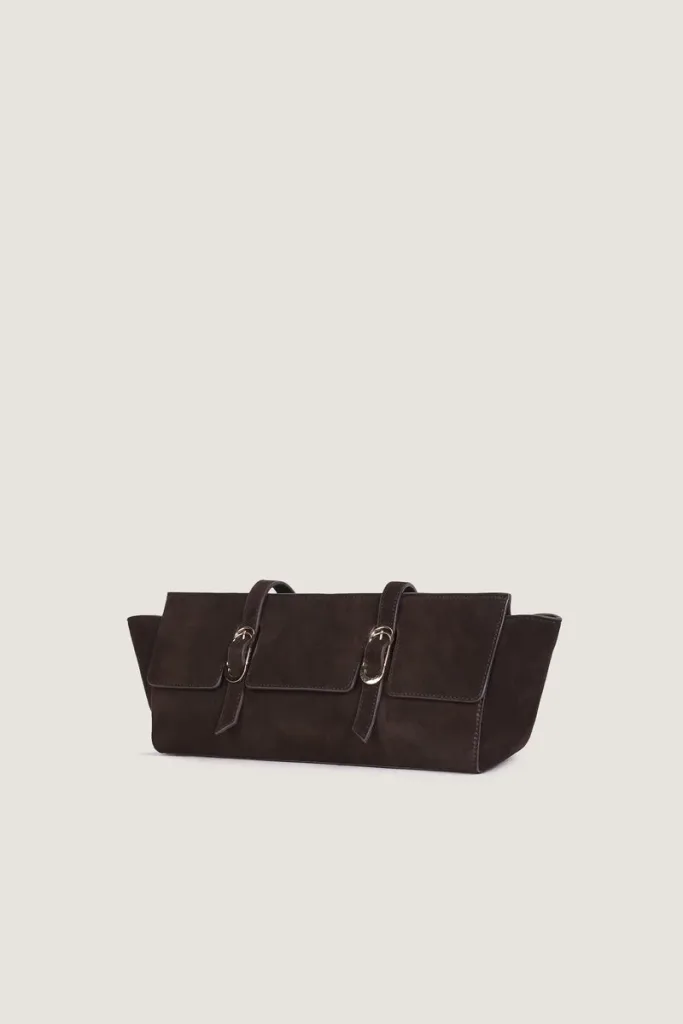 Mortimer Suede Leather Shoulder Bag – Chocolate Brown – view 2
