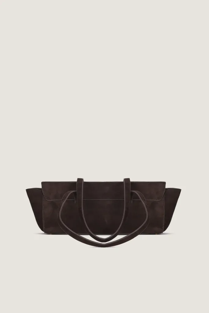 Mortimer Suede Leather Shoulder Bag – Chocolate Brown – view 4