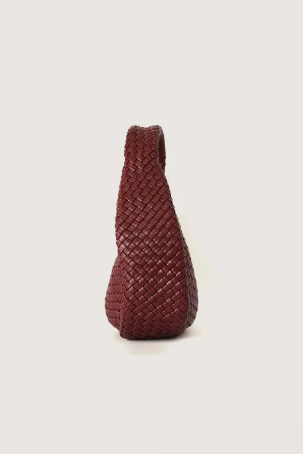 Newman Braided Leather Shoulder Bag – Burgundy – view 3