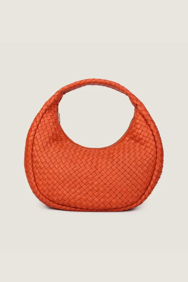 Newman Braided Leather Shoulder Bag – Orange – view 1