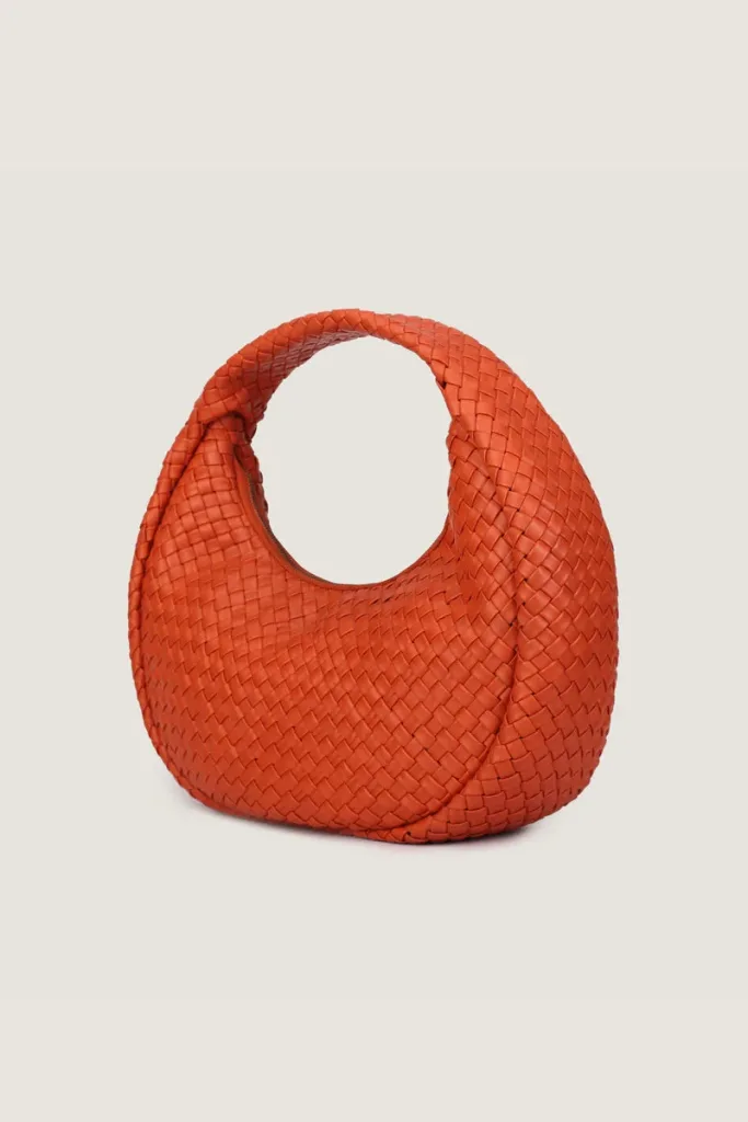 Newman Braided Leather Shoulder Bag – Orange – view 2