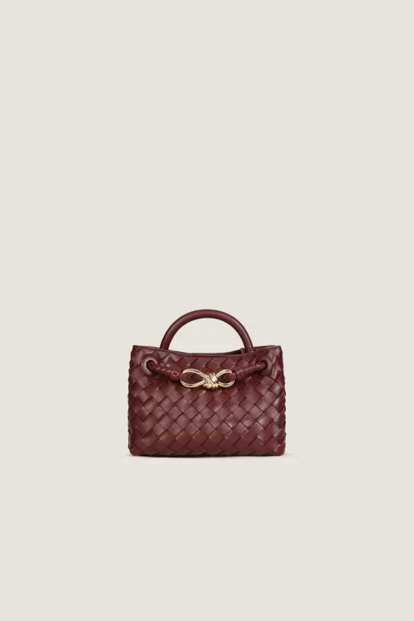 Norfolk Square Mini Leather Handbag – Burgundy – view 1