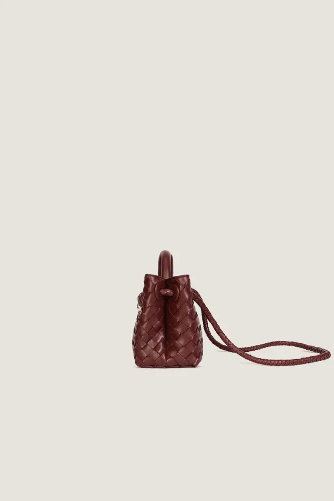Norfolk Square Mini Leather Handbag – Burgundy – view 2