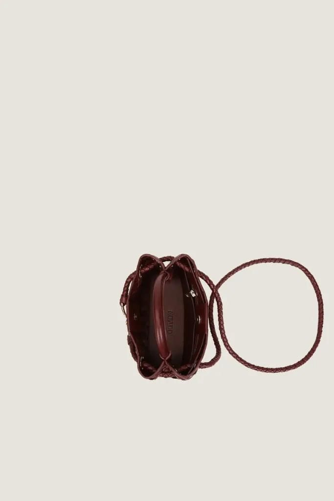 Norfolk Square Mini Leather Handbag – Burgundy – view 3