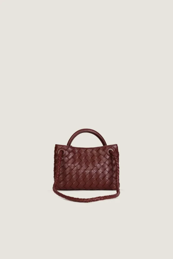 Norfolk Square Mini Leather Handbag – Burgundy – view 4