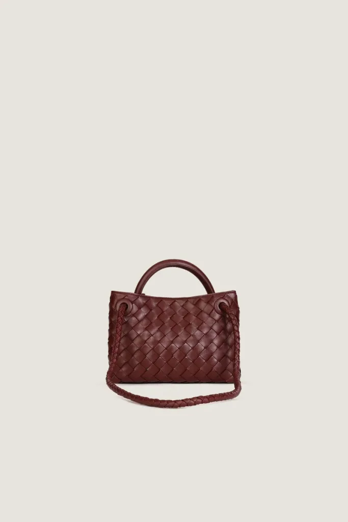 Norfolk Square Mini Leather Handbag – Burgundy – view 4