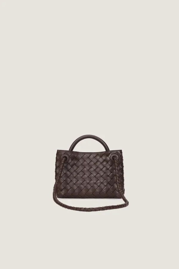 Norfolk Square Mini Leather Handbag – Chocolate Brown – view 3