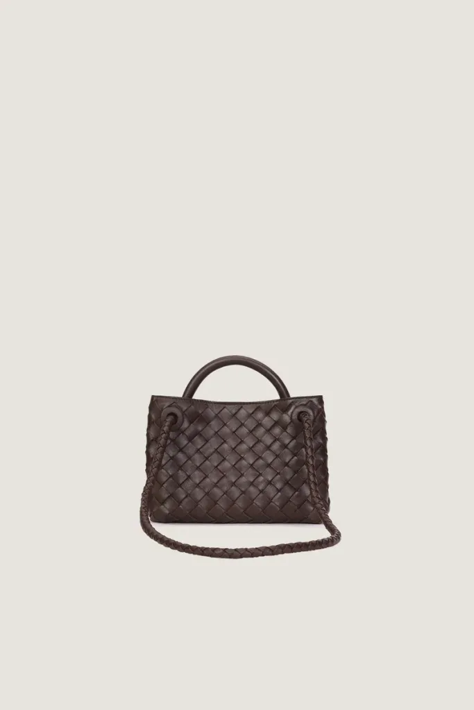 Norfolk Square Mini Leather Handbag – Chocolate Brown – view 3