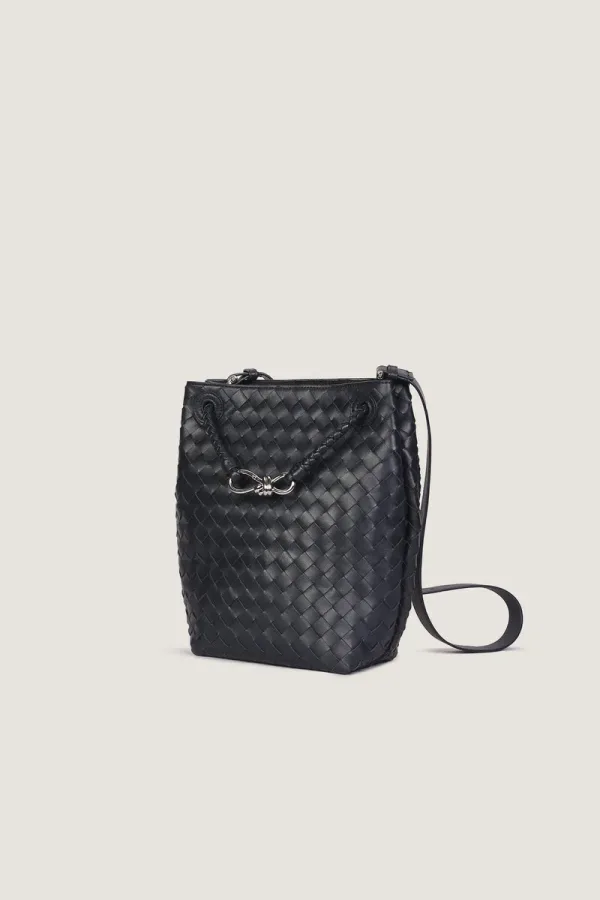 Paddington Green Bucket Leather Handbag – Navy – view 2