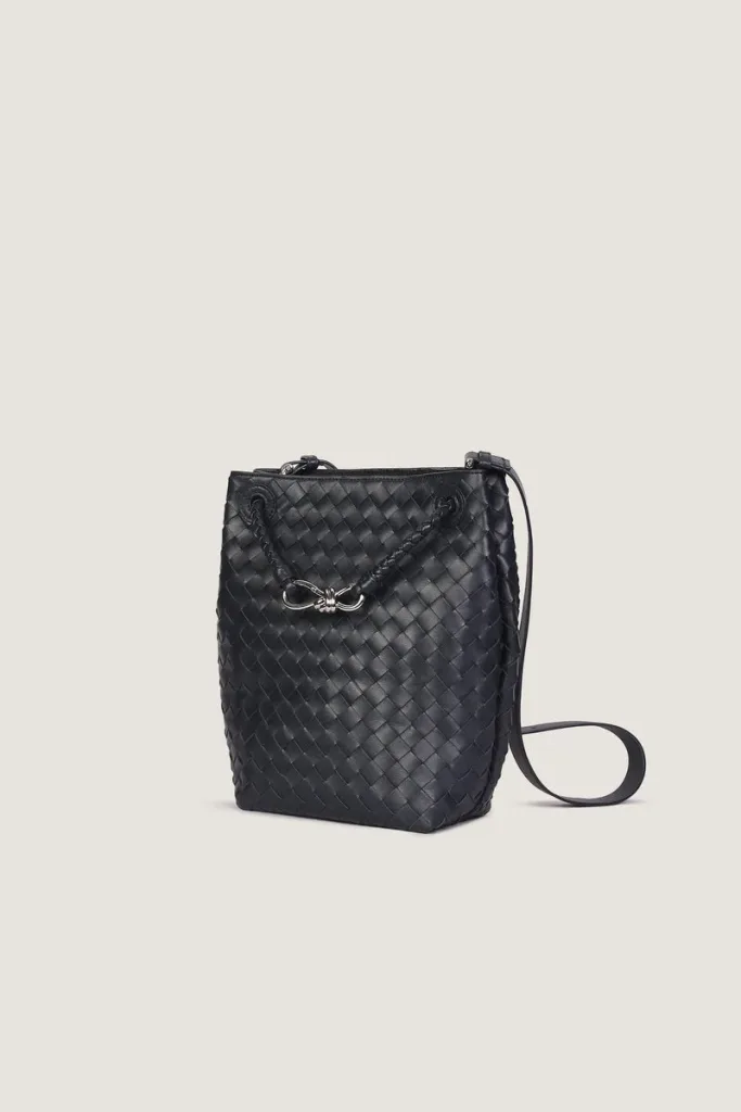 Paddington Green Bucket Leather Handbag – Navy – view 2