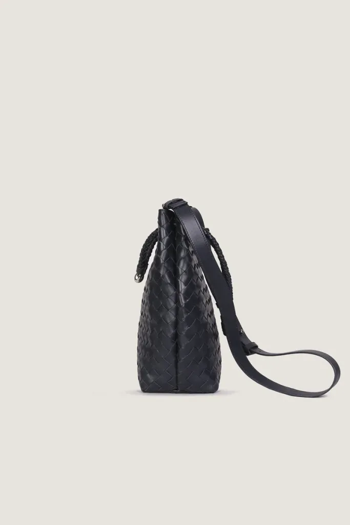 Paddington Green Bucket Leather Handbag – Navy – view 3