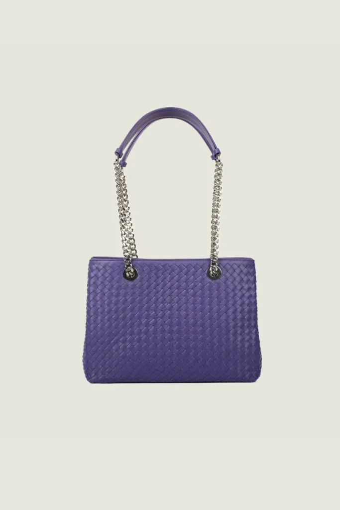 Percy Chain Leather Shoulder Bag – Purple – view 1