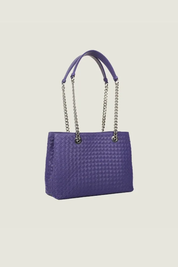 Percy Chain Leather Shoulder Bag – Purple – view 2