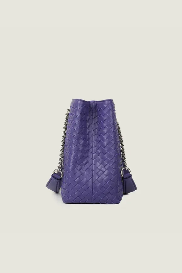 Percy Chain Leather Shoulder Bag – Purple – view 3