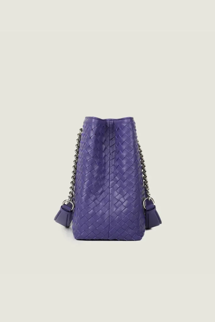 Percy Chain Leather Shoulder Bag – Purple – view 3