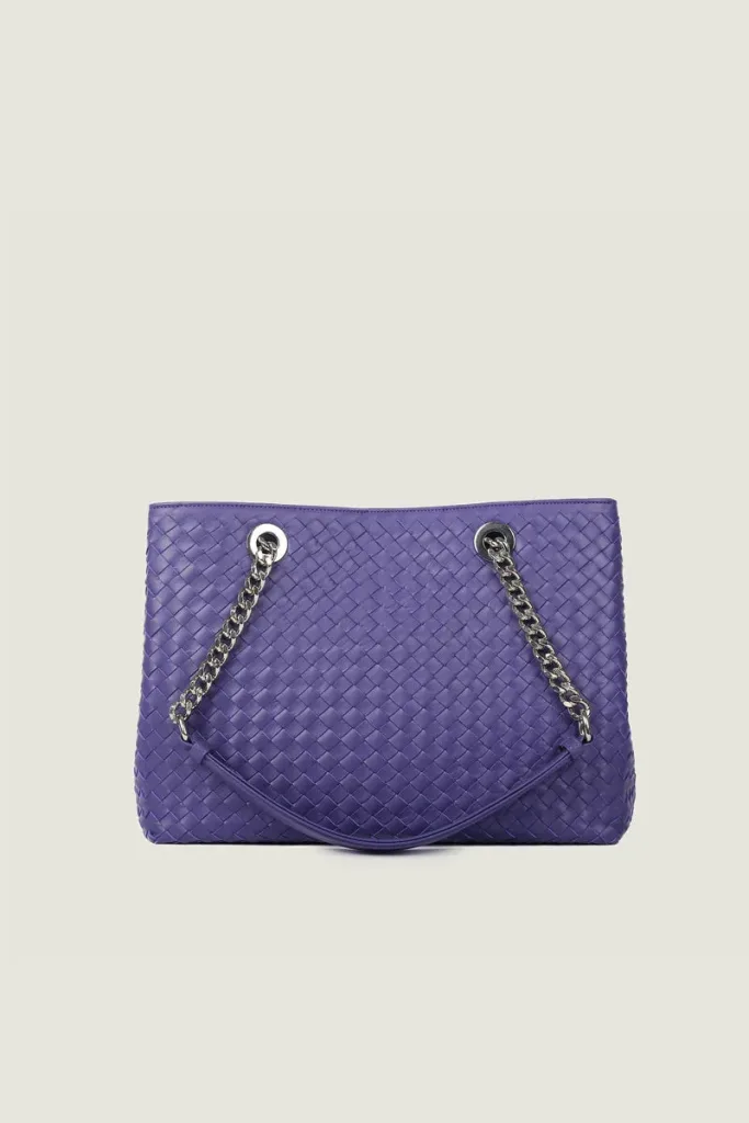 Percy Chain Leather Shoulder Bag – Purple – view 4
