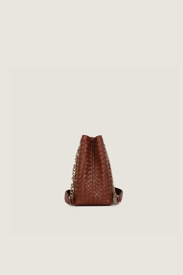 Percy Chain Leather Shoulder Bag – Tan – view 3