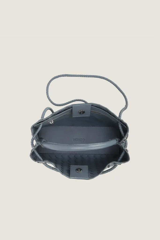 Princes Square East-West Leather Handbag – Sea Grey – view 2