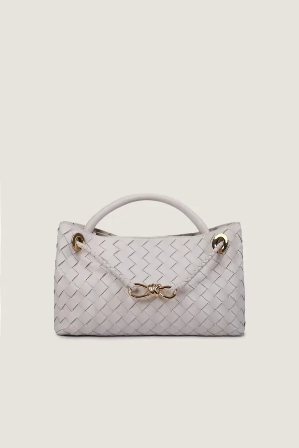 Princes Square East-West Leather Handbag – White – view 1