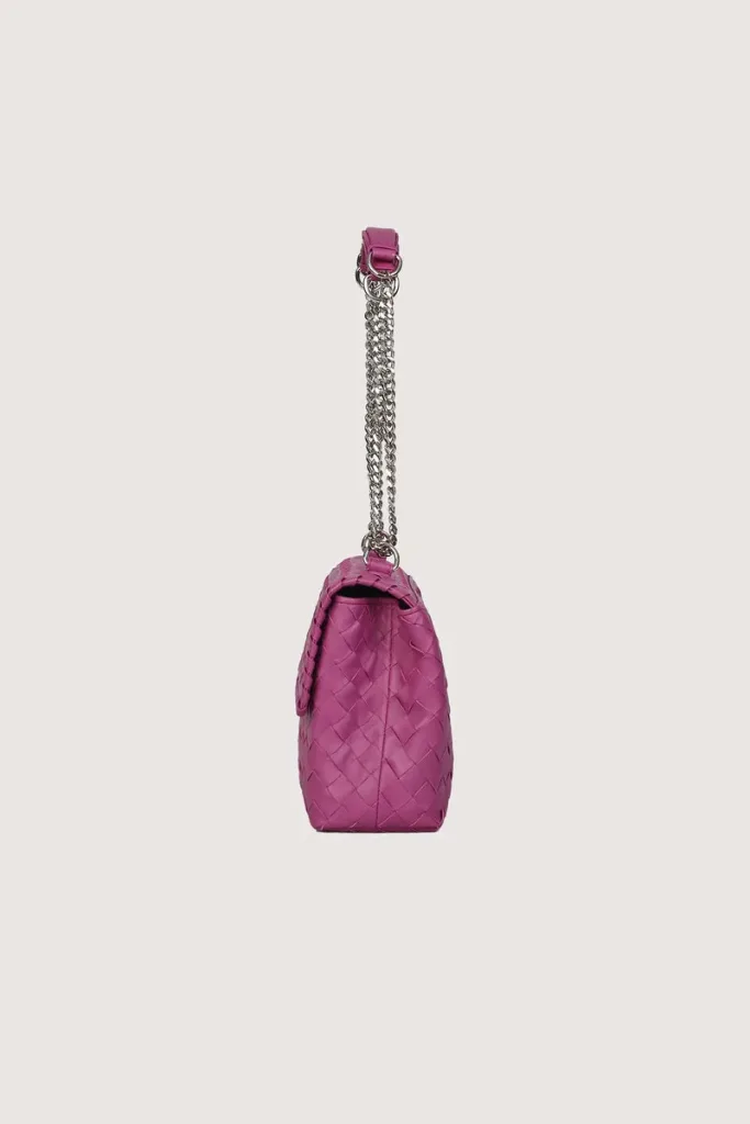 Rathbone Leather Shoulder Bag – Fuchsia – view 3